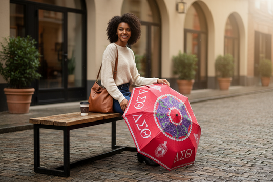 Crimson Bloom Umbrella