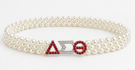 Crimson Elegance Pearl Belt