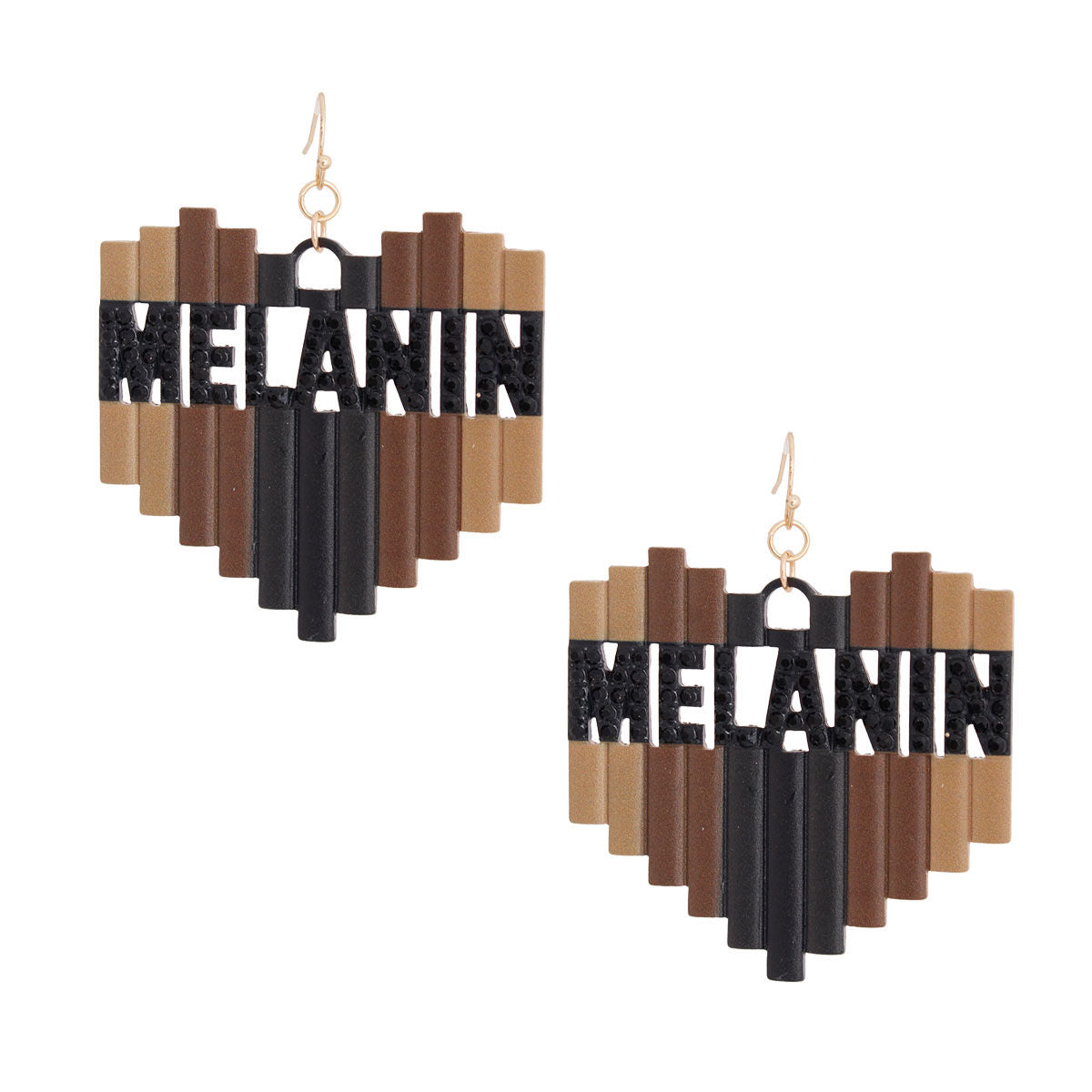 Metal Melanin Skin Tone Fish Hook Earrings