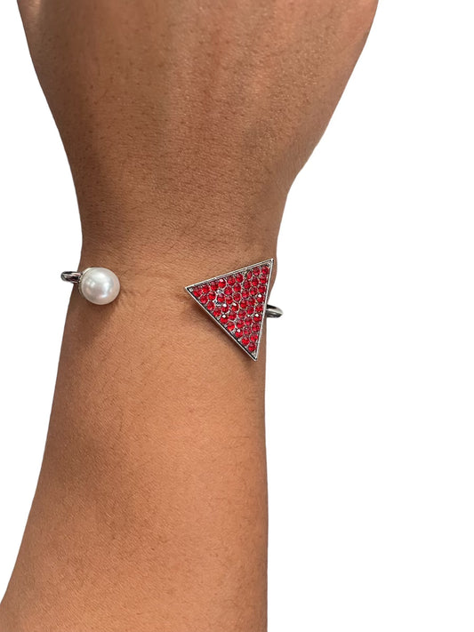 Pyramid & Pearl Bangle Bracelet