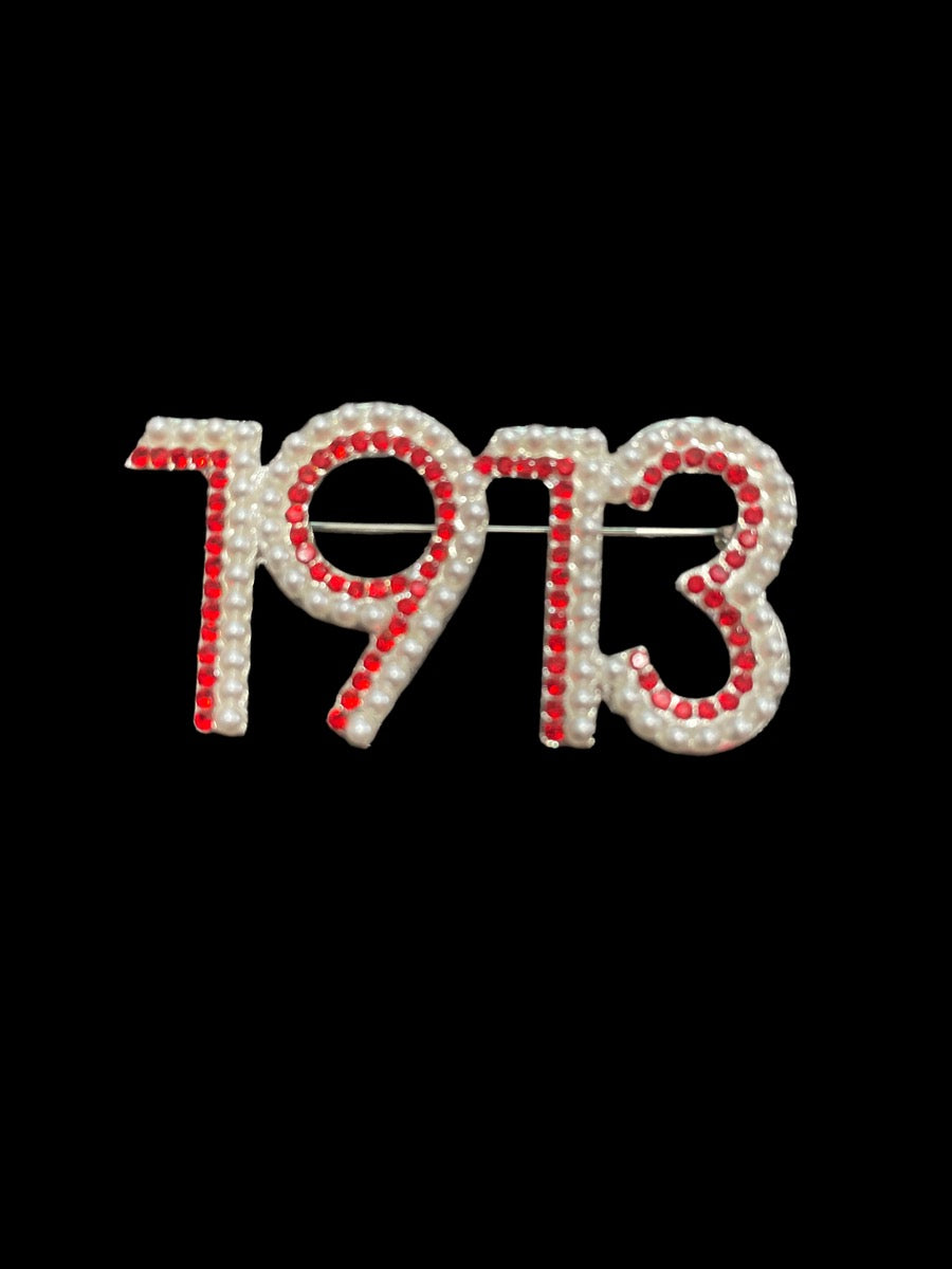 Crimson & Pearl 1913 Brooch