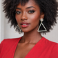 Crimson Spark Triangle Earrings
