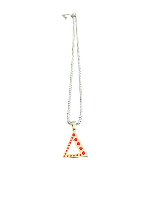Crimson Radiance Pyramid Necklace