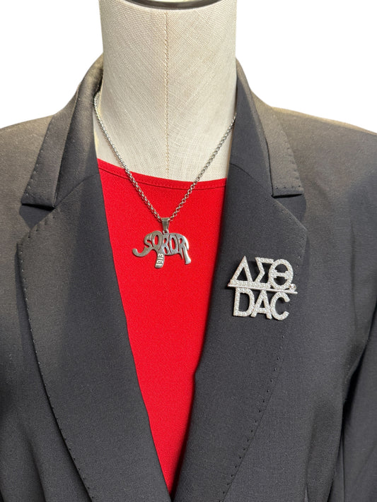 Delta Sigma Theta DAC Pearl Brooch