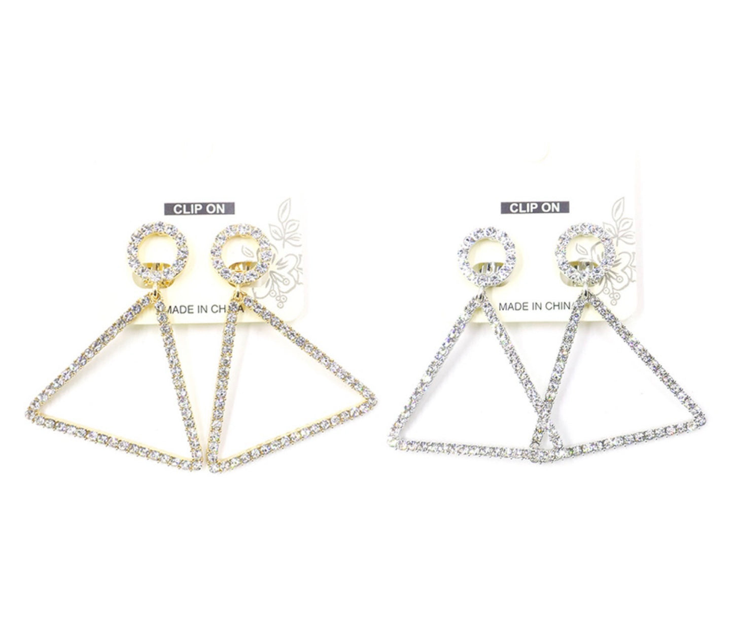 Crimson Spark Triangle Earrings