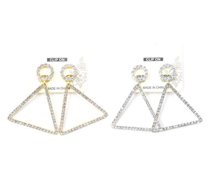 Crimson Spark Triangle Earrings