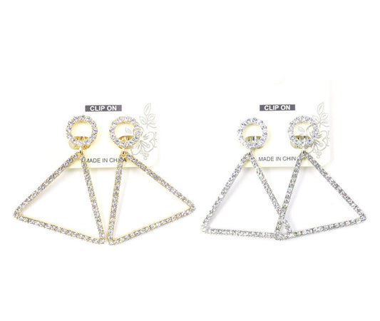 Crimson Spark Triangle Earrings