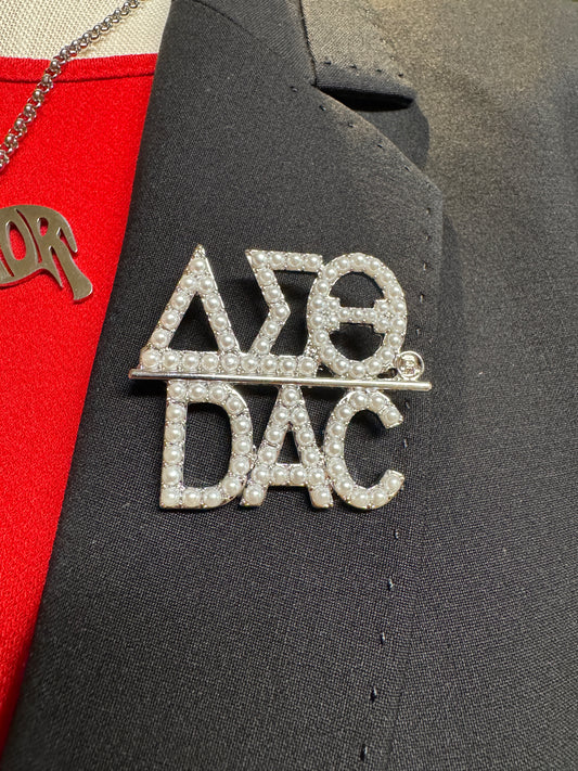 Delta Sigma Theta DAC Pearl Brooch