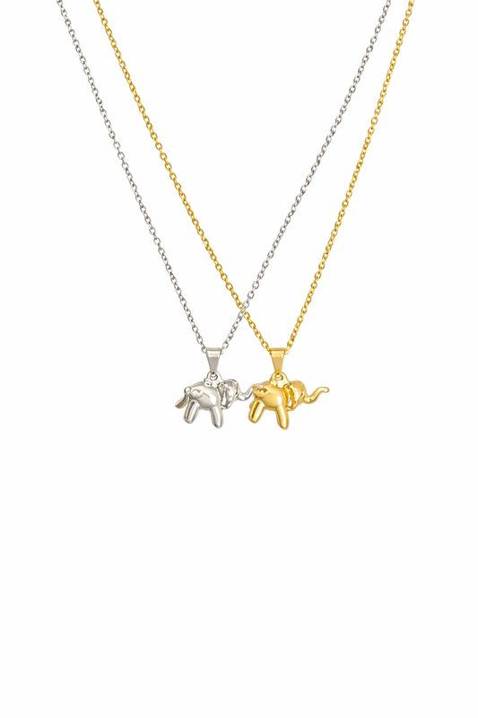 Lovesome Elephant Duo Necklace Set