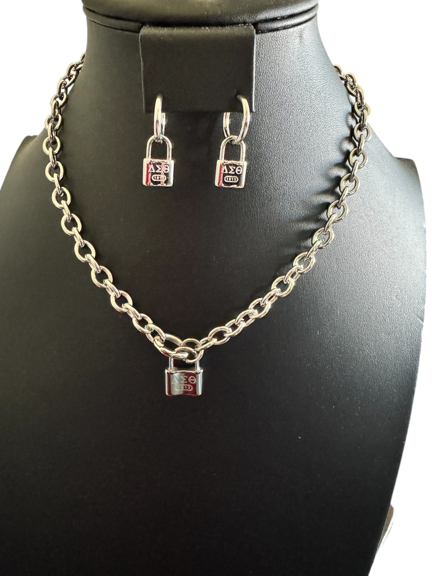 Locked in Sisterhood - Necklace & Earring Set