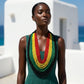 Pan-African Flag Colorblock 100 Strand Necklace