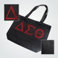 Delta Sigma Theta Rhinestone Black Canvas Tote