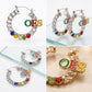 OES Rhinestone Chain Hoop Earrings