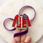 DST Red Cardigan African Violet Brooch Pin