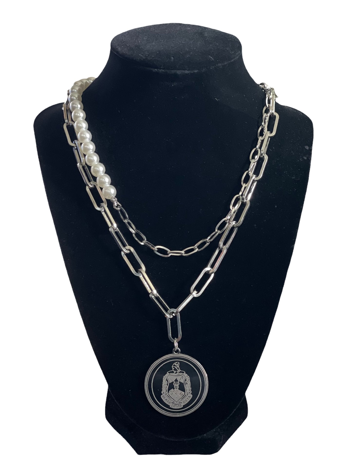 Layered Shield Pendant Necklace
