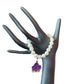 African Violet Charm Pearl Bracelet